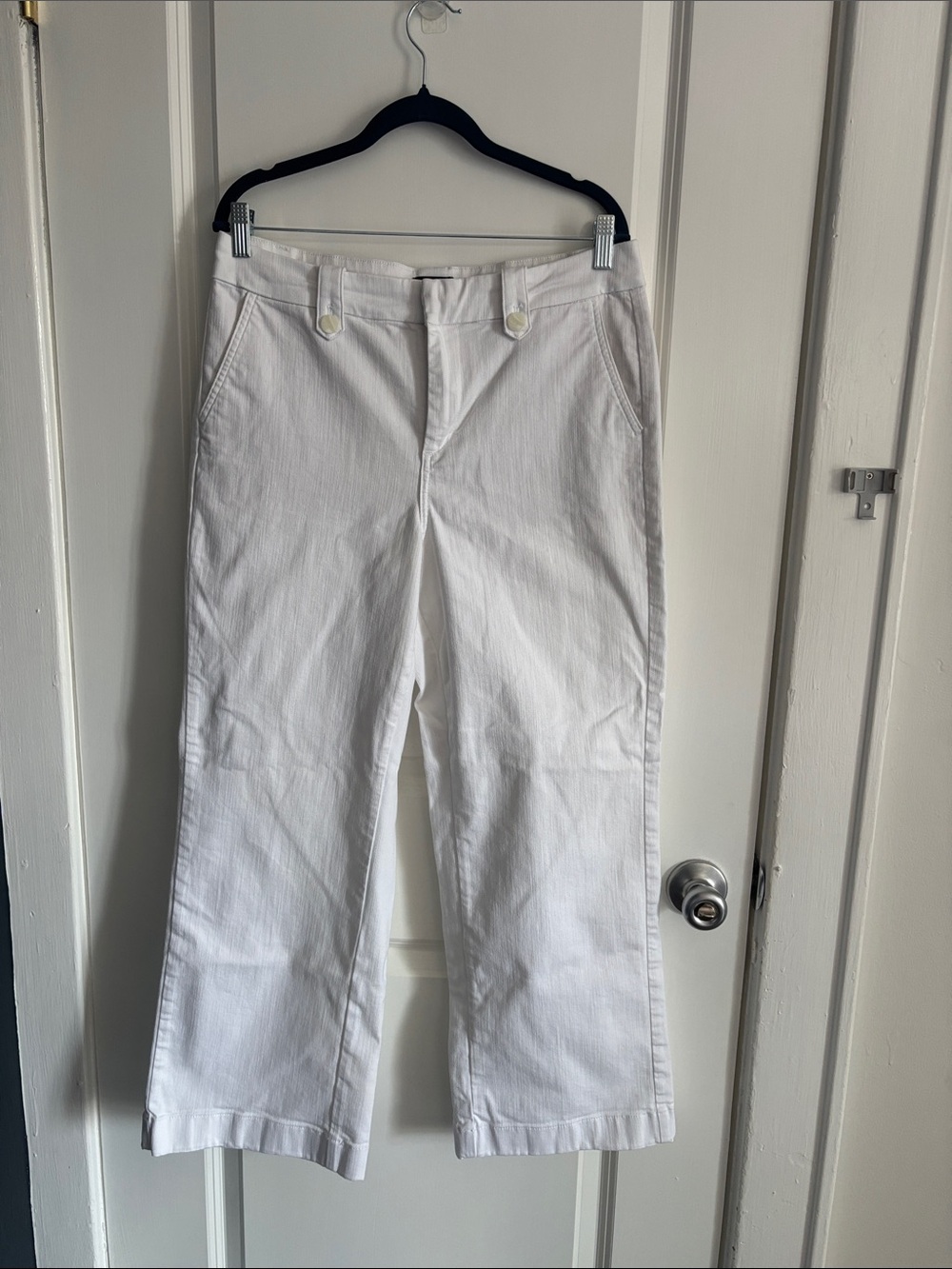 Talbots White Wide-Leg Cotton Jeans